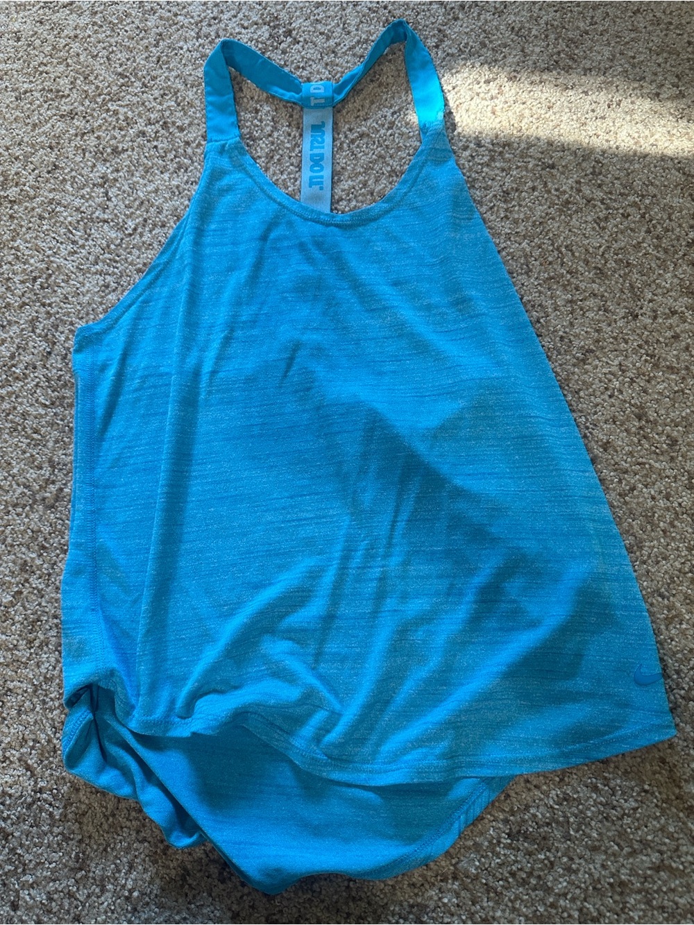 Nike Turquoise Women's Athletic Tank Top with Branded Strap